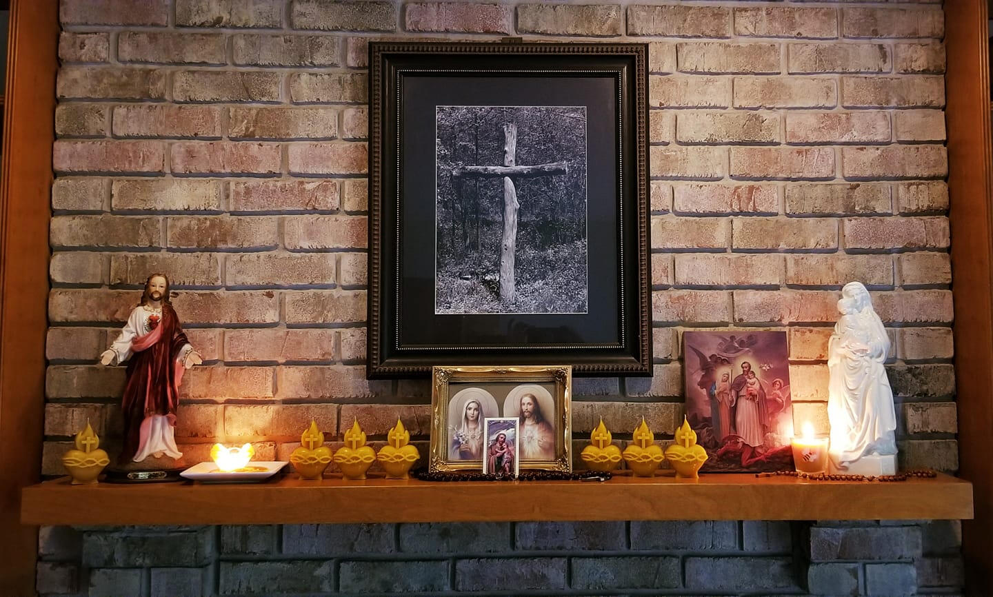 Candles on the mantle